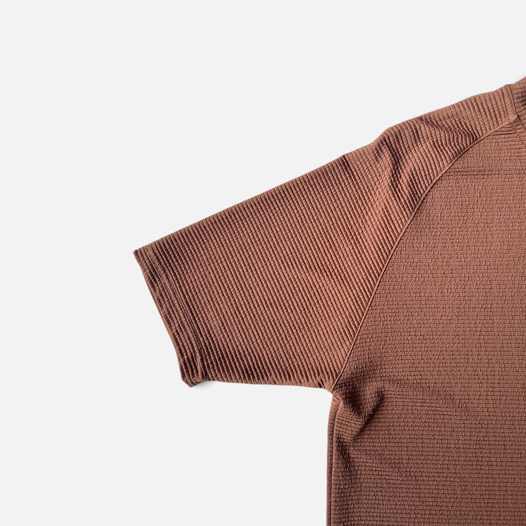Round Neck Brown Nylon Shirt