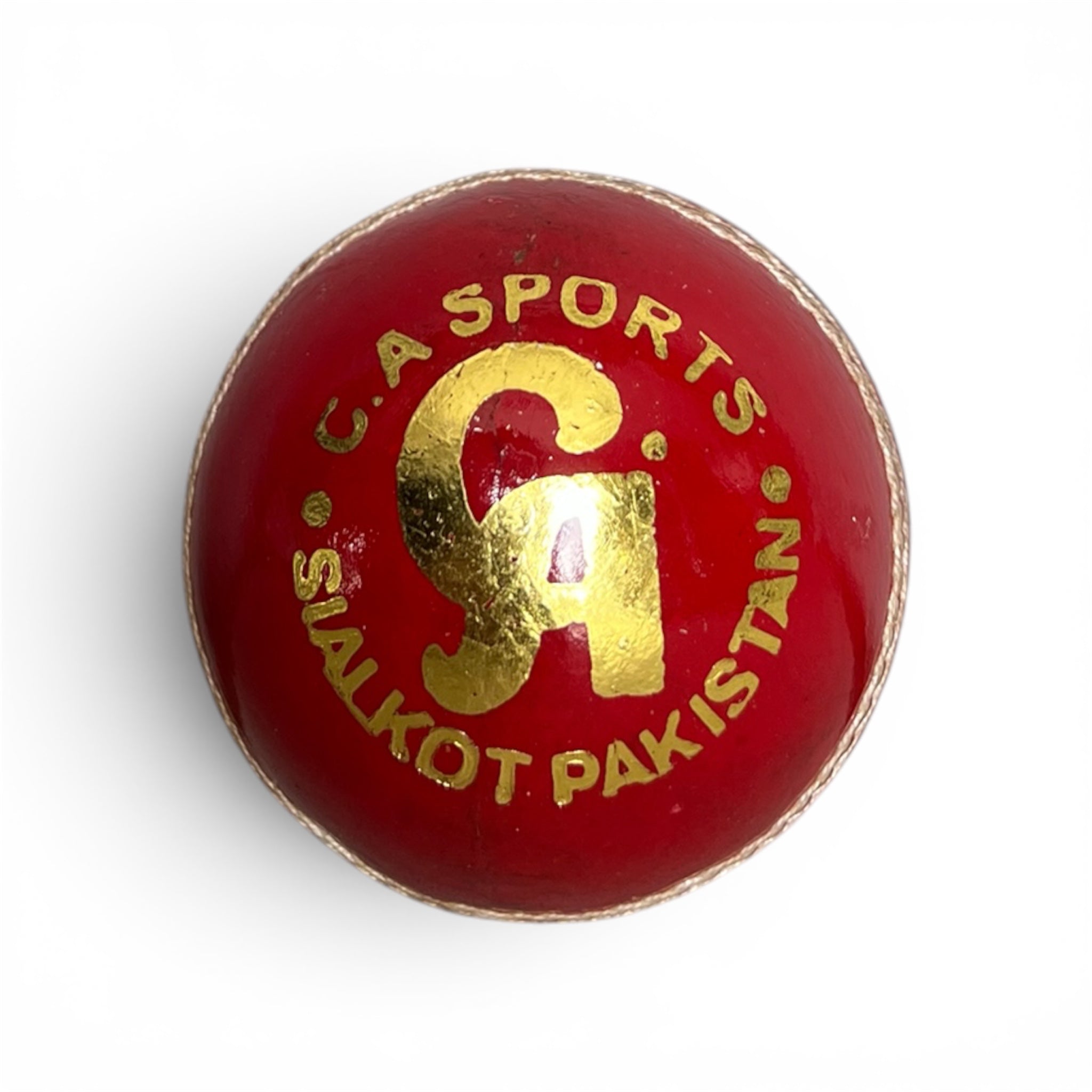CA League Special Red hard cricket ball, view 3