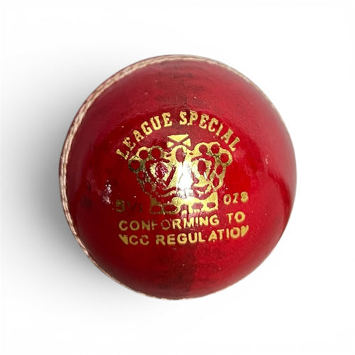 CA League Special Red hard cricket ball, view 1
