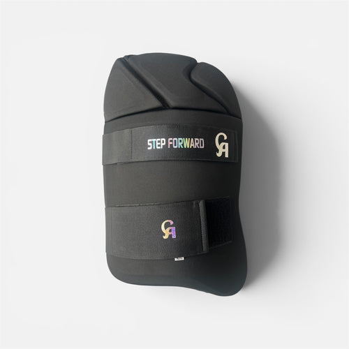 CA 3-F cricket thigh guard, view 1