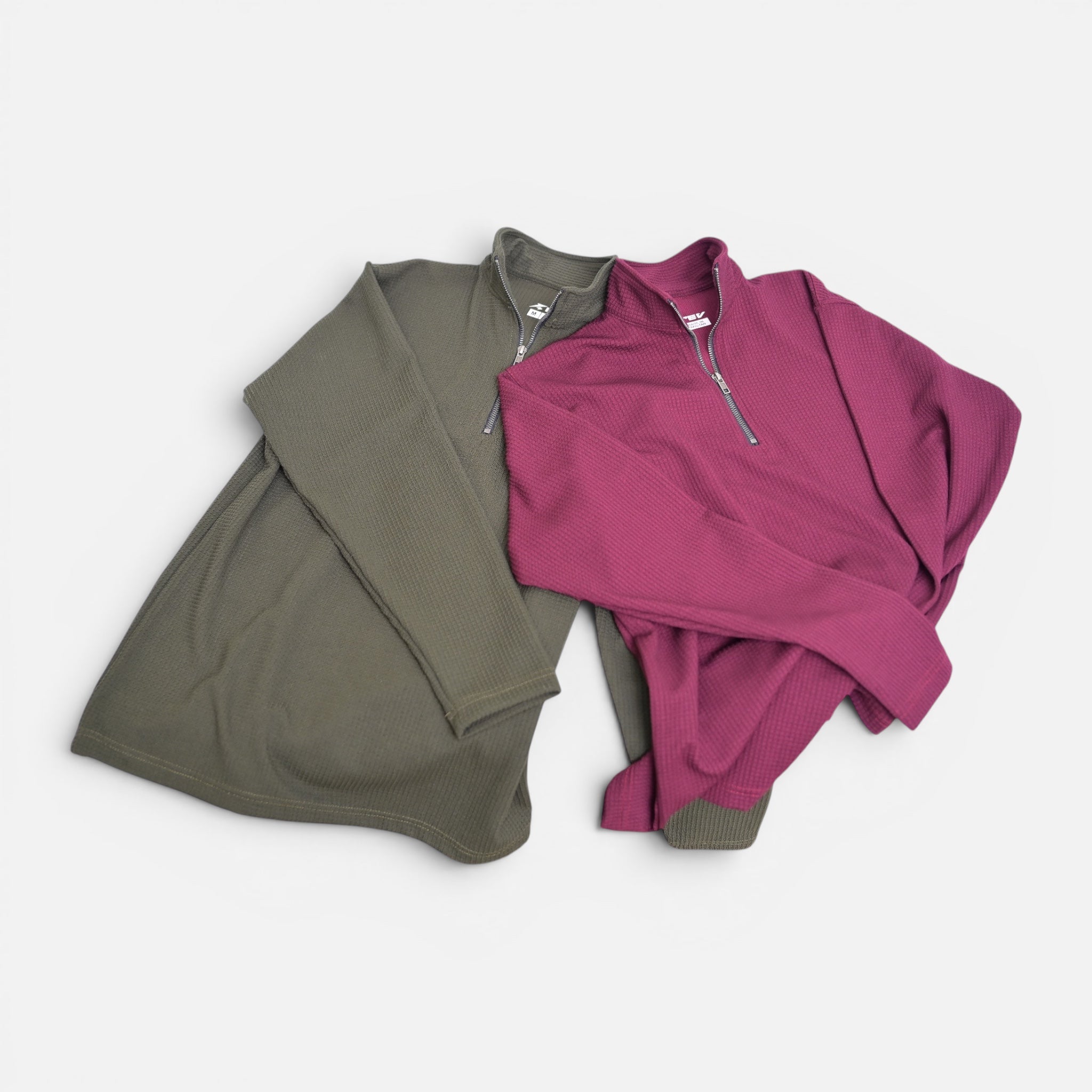 Cotton Waffle Quarter Zipper