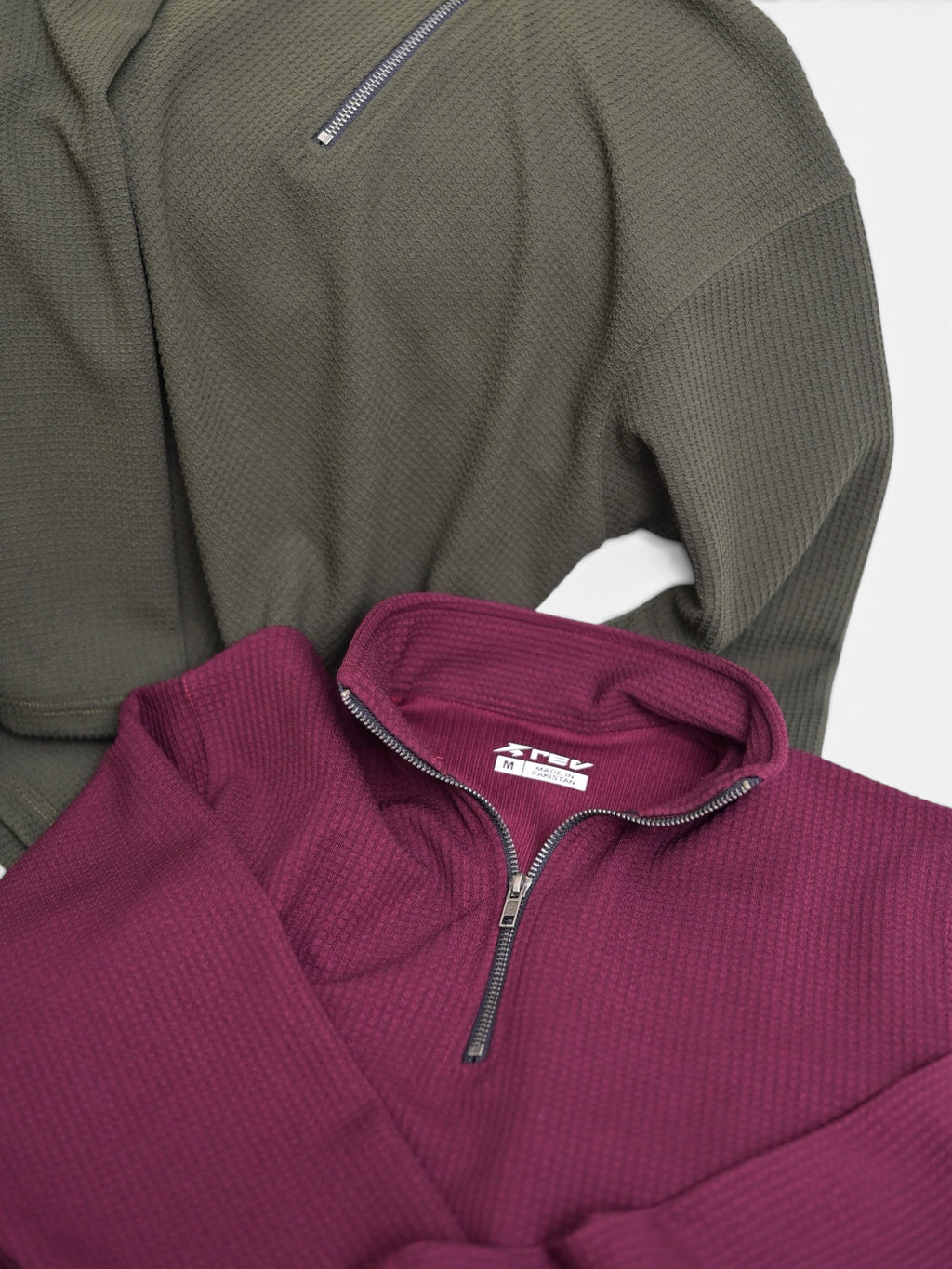 Cotton Waffle Quarter Zipper